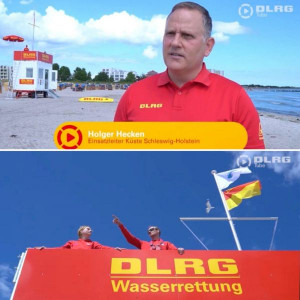 Holger Hecken, ZWRD-Einsatzleiter Küste Schleswig-Holstein erläutert die Flaggen!